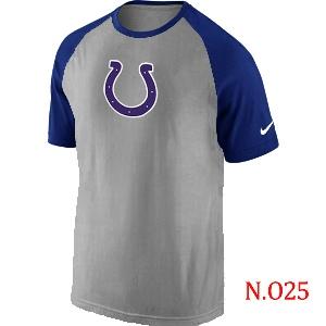 Mens Indianapolis Colts Ash Tri Big Play Raglan T-Shirt Grey- Blue