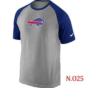 Mens Buffalo Bills Ash Tri Big Play Raglan T-Shirt Grey- Blue