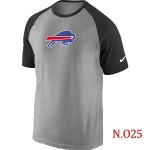 Mens Buffalo Bills Ash Tri Big Play Raglan T-Shirt Grey- Black