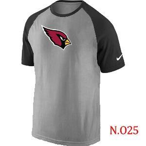 Mens Arizona Cardinals Ash Tri Big Play Raglan T-Shirt Grey- Black