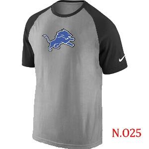 Mens Detroit Lions Ash Tri Big Play Raglan T-Shirt Grey- Black