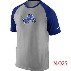 Mens Detroit Lions Ash Tri Big Play Raglan T-Shirt Grey- Blue