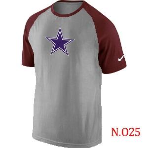 Mens Dallas cowboys Ash Tri Big Play Raglan T-Shirt Grey- Red