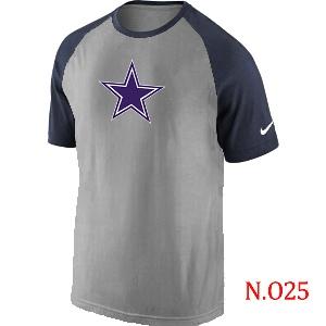 Mens Dallas cowboys Ash Tri Big Play Raglan T-Shirt Grey- Navy