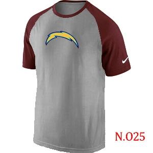 Mens San Diego Charger Ash Tri Big Play Raglan T-Shirt Grey- Red