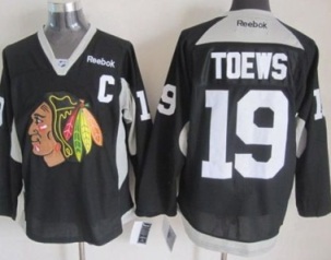 Chicago Blackhawks #19 Jonathan Toews Black Practice Stitched NHL Jersey