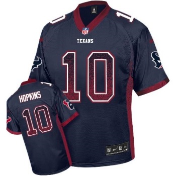 Nike Houston Texans #10 DeAndre Hopkins Navy Blue Drift Fashion NFL Elite Jersey