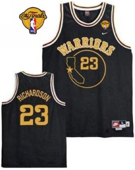 Warriors #23 Jason Richardson Black Throwback The Finals Patch Stitched NBA Jersey