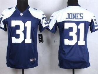 Youth Nike Dallas Cowboys #31 Byron Jones Blue Thanksgiving Throwback NFL Jersey