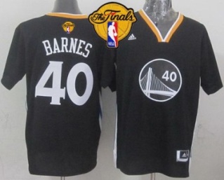 Warriors #40 Harrison Barnes Black New Alternate The Finals Patch Stitched NBA Jersey