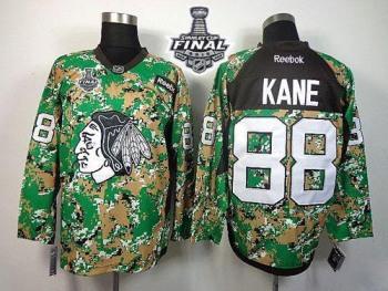 Blackhawks #88 Patrick Kane Camo Veterans Day Practice 2015 Stanley Cup Stitched NHL Jersey