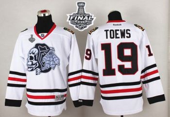 Blackhawks #19 Jonathan Toews White(White Skull) 2015 Stanley Cup Stitched NHL Jersey