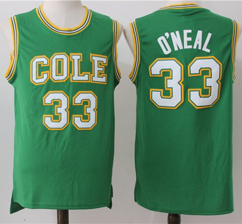 Los Angeles Lakers #33 Shaquille O'Neal Green Robert G. Cole High School Stitched NBA Jersey