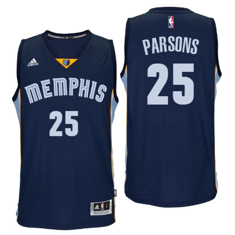 Memphis Grizzlies #25 Chandler Parsons Road Navy New Swingman Jersey