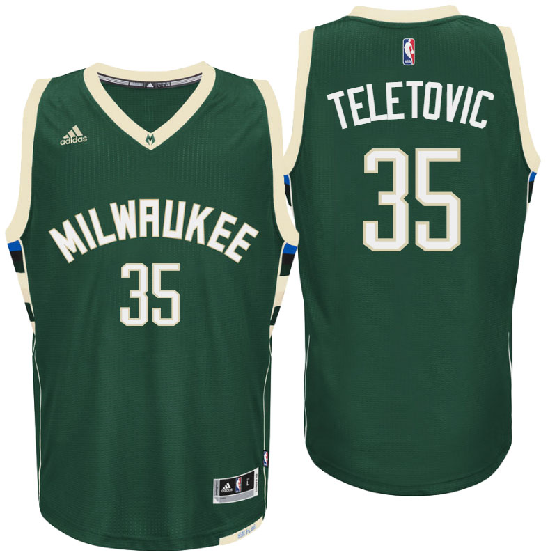 Milwaukee Bucks #35 Mirza Teletovic Road Green New Swingman Jersey