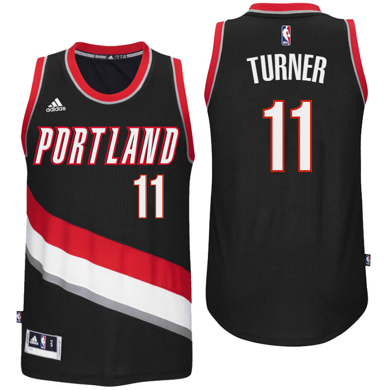 Portland Trail Blazers #11 Evan Turner Road Black New Swingman Jersey