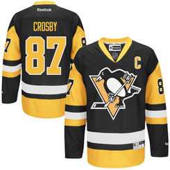 Men's Pittsburgh Penguins Sidney Crosby Reebok Black Premier Jersey