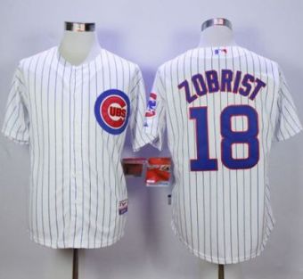 Chicago Cubs #18 Ben Zobrist White Cool Base Stitched MLB Jersey