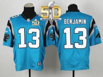 Nike Carolina Panthers #13 Kelvin Benjamin Blue Alternate Super Bowl 50 Men's Stitched NFL Elite Jersey