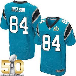 Nike Carolina Panthers #84 Ed Dickson Blue Alternate Super Bowl 50 Men's Stitched NFL Elite Jersey