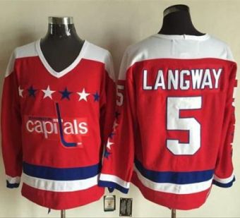 Washington Capitals #5 Rod Langway Red Alternate CCM Throwback Stitched NHL Jersey