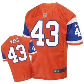 Nike Denver Broncos #43 T.J. Ward Orange Throwback Men's Stitched NFL Elite Jersey