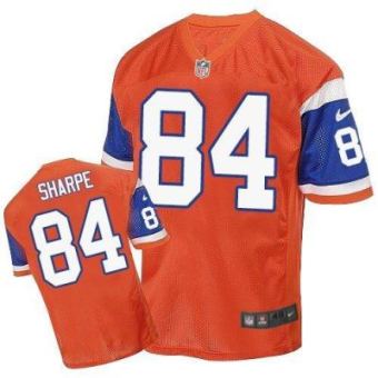 Nike Denver Broncos #84 Shannon Sharpe Orange Throwback Men's Stitched NFL Elite Jersey