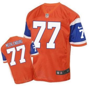 Nike Denver Broncos #77 Karl Mecklenburg Orange Men's Stitched NFL Elite Throwback Jersey