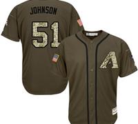 Arizona Diamondbacks #51 Randy Johnson Green Salute to Service Stitched Baseball Jersey