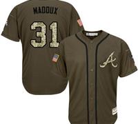 Atlanta Braves #31 Greg Maddux Green Salute to Service Stitched MLB Jersey