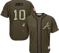 Atlanta Braves #10 Chipper Jones Green Salute to Service Stitched Baseball Jersey