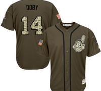 Cleveland Indians #14 Larry Doby Green Salute to Service Stitched Baseball Jersey