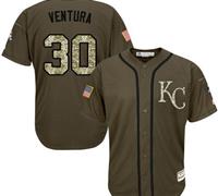 Kansas City Royals #30 Yordano Ventura Green Salute to Service Stitched MLB Jersey