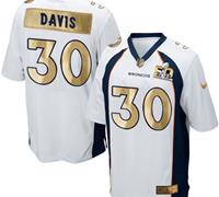 Nike Denver Broncos #30 Terrell Davis White Men's Stitched NFL Game Super Bowl 50 Collection Jersey