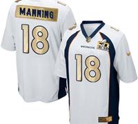 Nike Denver Broncos #18 Peyton Manning White Men's Stitched NFL Game Super Bowl 50 Collection Jersey