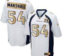 Nike Denver Broncos #54 Brandon Marshall White Men's Stitched NFL Game Super Bowl 50 Collection Jersey