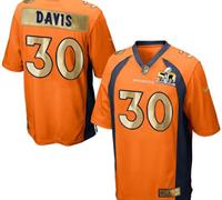 Nike Denver Broncos #30 Terrell Davis Orange Team Color Men's Stitched NFL Game Super Bowl 50 Collection Jersey