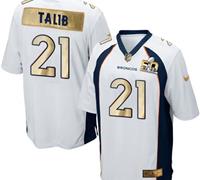 Nike Denver Broncos #21 Aqib Talib White Men's Stitched NFL Game Super Bowl 50 Collection Jersey