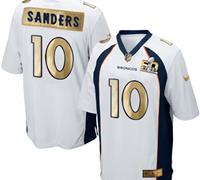 Nike Denver Broncos #10 Emmanuel Sanders White Men's Stitched NFL Game Super Bowl 50 Collection Jersey