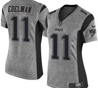 Women Nike Patriots #11 Julian Edelman Gray Stitched NFL Limited Gridiron Gray Jersey