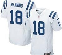 Nike Indianapolis Colts #18 Peyton Manning White Men's Stitched NFL Elite Jersey