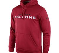 Atlanta Falcons Nike Red KO Wordmark Performance Hoodie