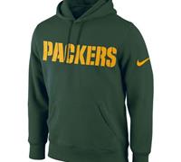 Green Bay Packers Nike Green KO Wordmark Performance Hoodie