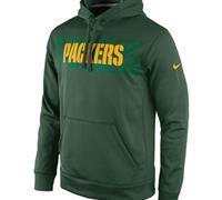 Green Bay Packers Nike Green KO Speed Wordmark Performance Hoodie