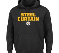 Pittsburgh Steelers Majestic Black Hot Phrase Pullover Hoodie