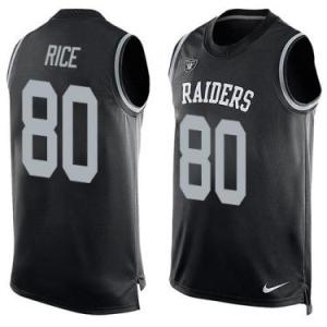 Nike Oakland Raiders #80 Jerry Rice Black Color Men's Stitched NFL Name-Number Tank Tops Jersey