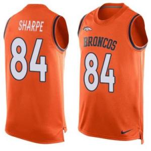 Nike Denver Broncos #84 Shannon Sharpe Orange Color Men's Stitched NFL Name-Number Tank Tops Jersey