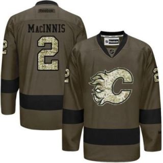 Calgary Flames #2 Al MacInnis Green Salute To Service Men's Stitched Reebok NHL Jerseys