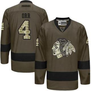 Chicago Blackhawks #4 Bobby Orr Green Salute To Service Men's Stitched Reebok NHL Jerseys