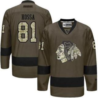 Chicago Blackhawks #81 Marian Hossa Green Salute To Service Men's Stitched Reebok NHL Jerseys